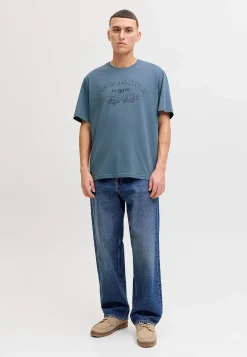 T-Shirts-JACK & JONES T-shirt med tryk Blå