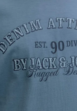 T-Shirts-JACK & JONES T-shirt med tryk Blå