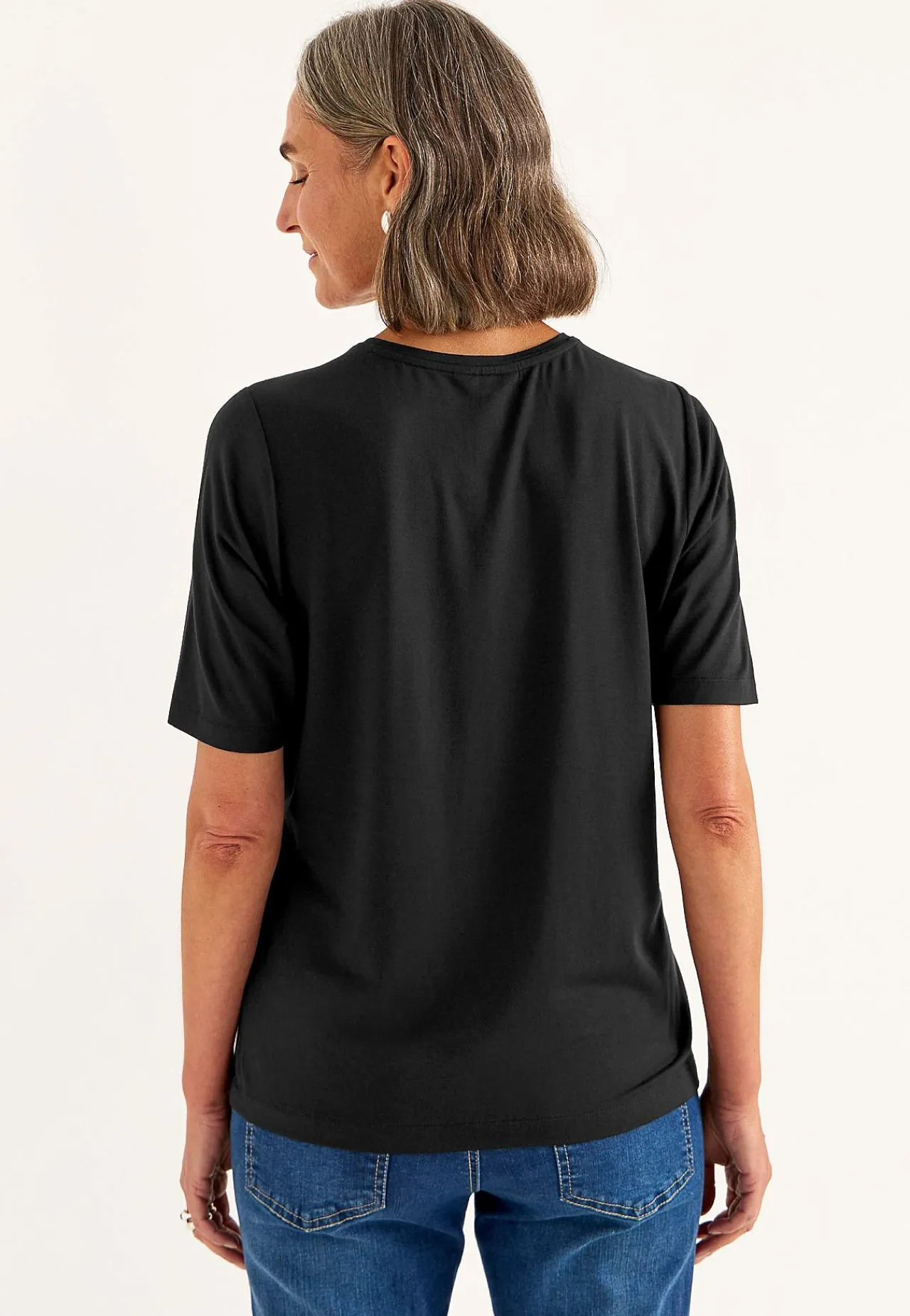 Premium|Premium- T-shirt Premium i modal Sort