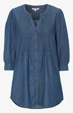 Denim|Denim-Toppe- Tunika i denim Mørkeblå