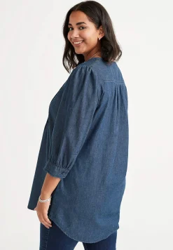 Denim|Denim-Toppe- Tunika i denim Mørkeblå