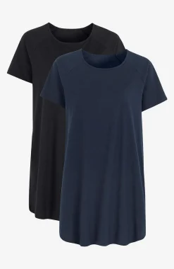 Ærmeløs Og Kortærmet|Toppe-Cellbes of Sweden Tunika i økologisk bomuld Alex 2-pack Marine + Sort