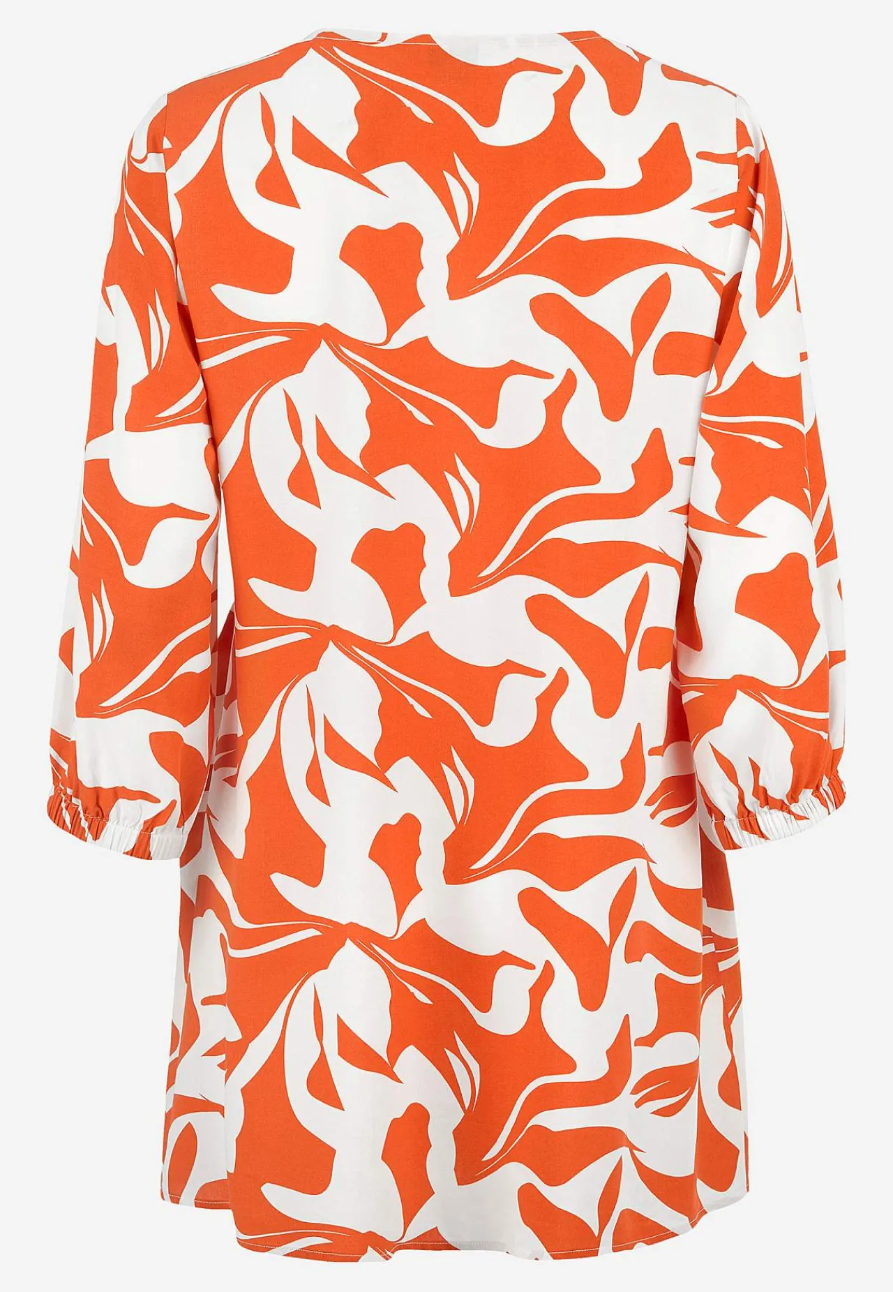 3/4 Ærmet- Tunika med 3/4 ærme Orange / Mønstret