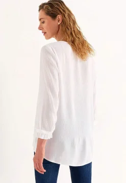 3/4 Ærmet-Cellbes of Sweden Tunika med crepe kvalitet Offwhite