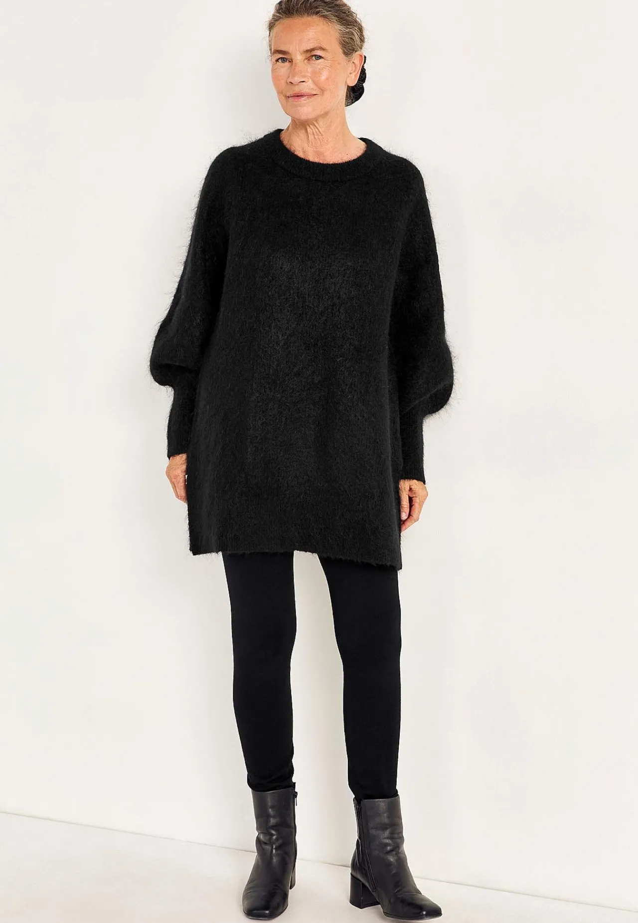 Strikkede|Tunika-Cellbes of Sweden Tunika Premium i mohair- og uldblanding Sort