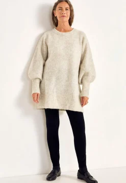 Strikkede|Tunika-Cellbes of Sweden Tunika Premium i mohair- og uldblanding Gråbeige / Meleret