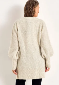 Strikkede|Tunika-Cellbes of Sweden Tunika Premium i mohair- og uldblanding Gråbeige / Meleret