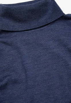 Trøjer|Striktrøjer-Cellbes of Sweden Turtleneck Premium trøje i merinould Mørkeblå / Meleret