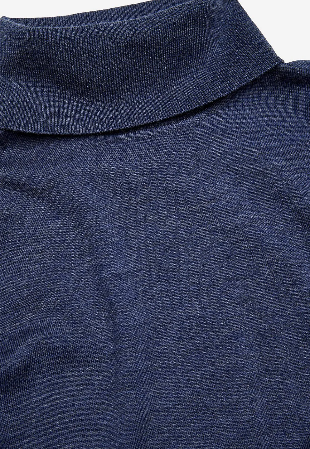 Trøjer|Striktrøjer-Cellbes of Sweden Turtleneck Premium trøje i merinould Mørkeblå / Meleret