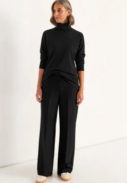 Trøjer|Striktrøjer- Turtleneck Premium trøje i merinould Sort