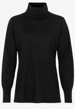 Trøjer|Striktrøjer- Turtleneck Premium trøje i merinould Sort