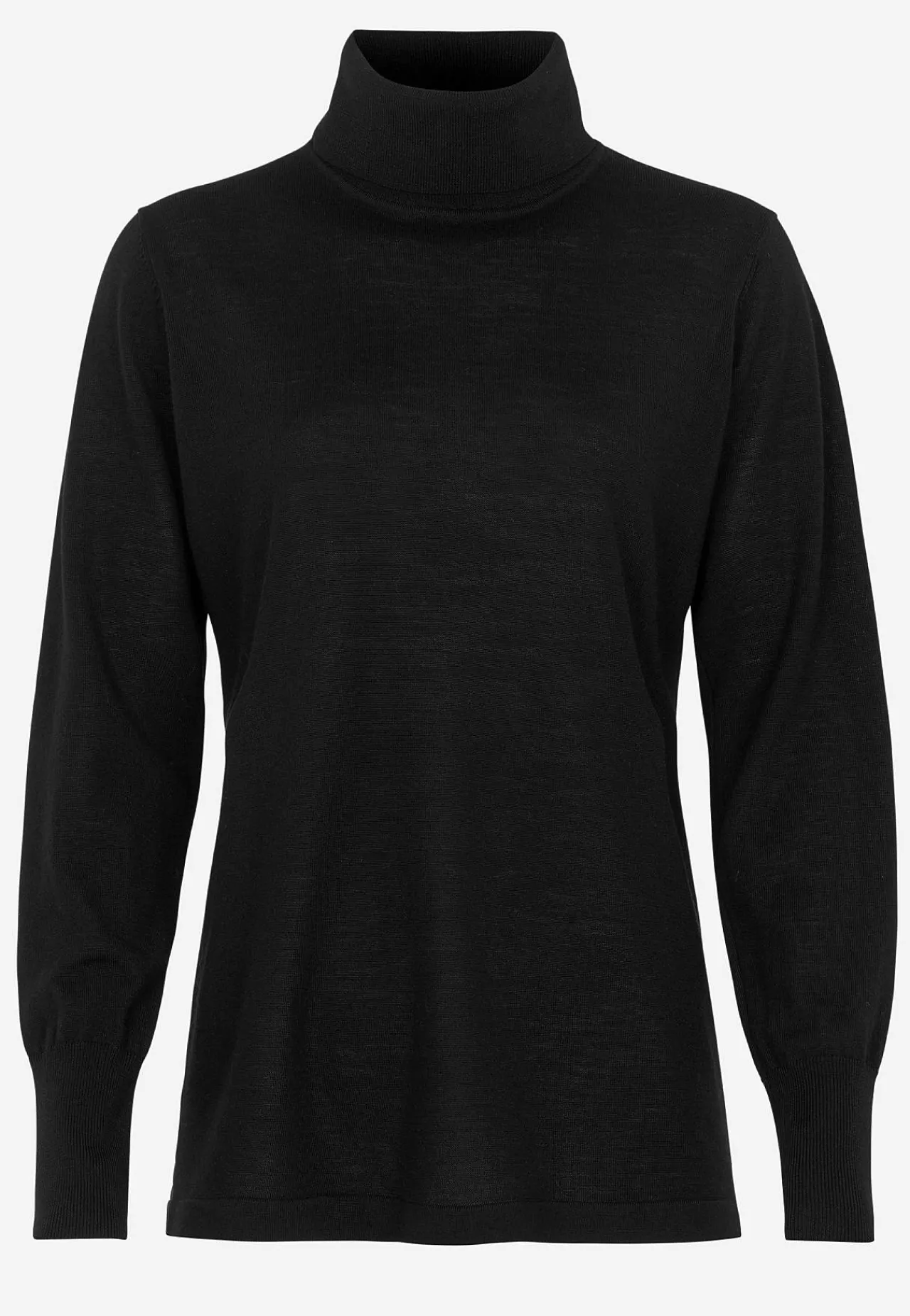 Trøjer|Striktrøjer- Turtleneck Premium trøje i merinould Sort