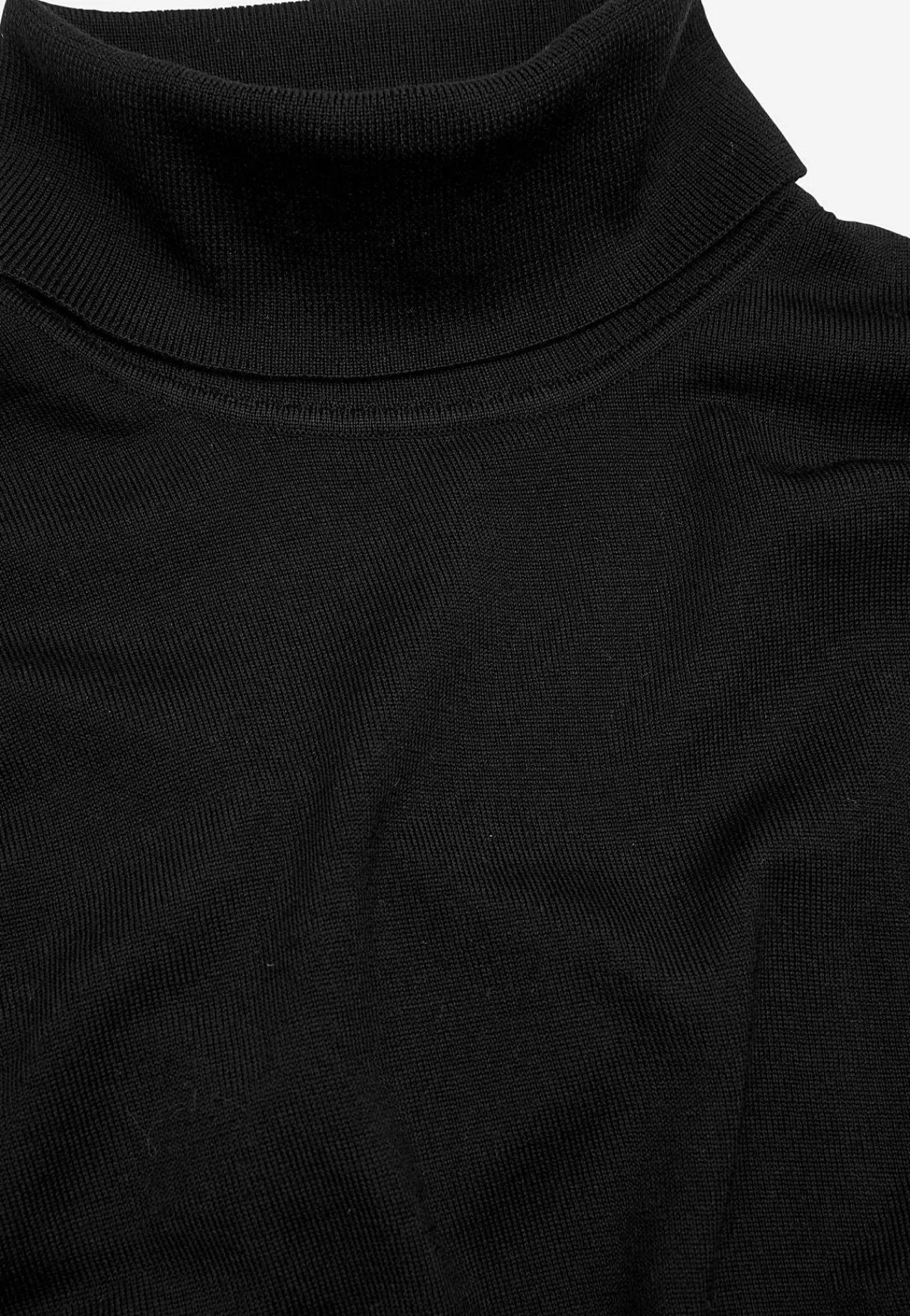 Trøjer|Striktrøjer- Turtleneck Premium trøje i merinould Sort