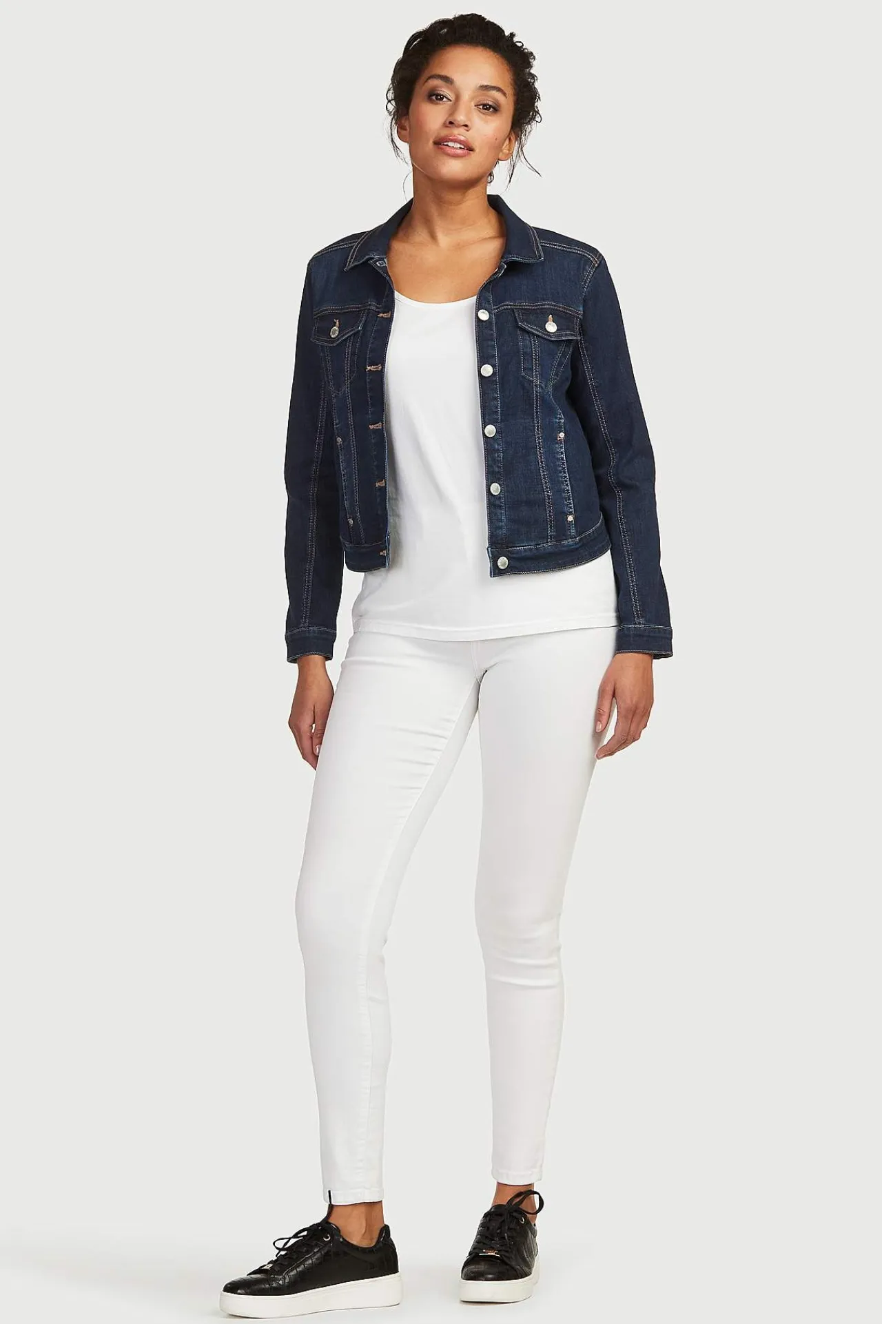 Flere Længder|Slim Fit-Cellbes of Sweden Twilljeans med superstræk Hvid