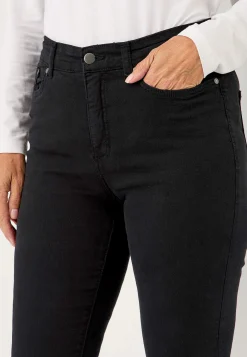 Høj Talje|Flere Længder- Twilljeans med superstræk Paris Sort