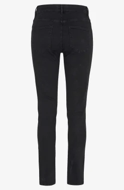 Høj Talje|Flere Længder- Twilljeans med superstræk Paris Sort