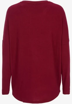 Toppe- Ultrablød jerseytop Vinrødmeleret