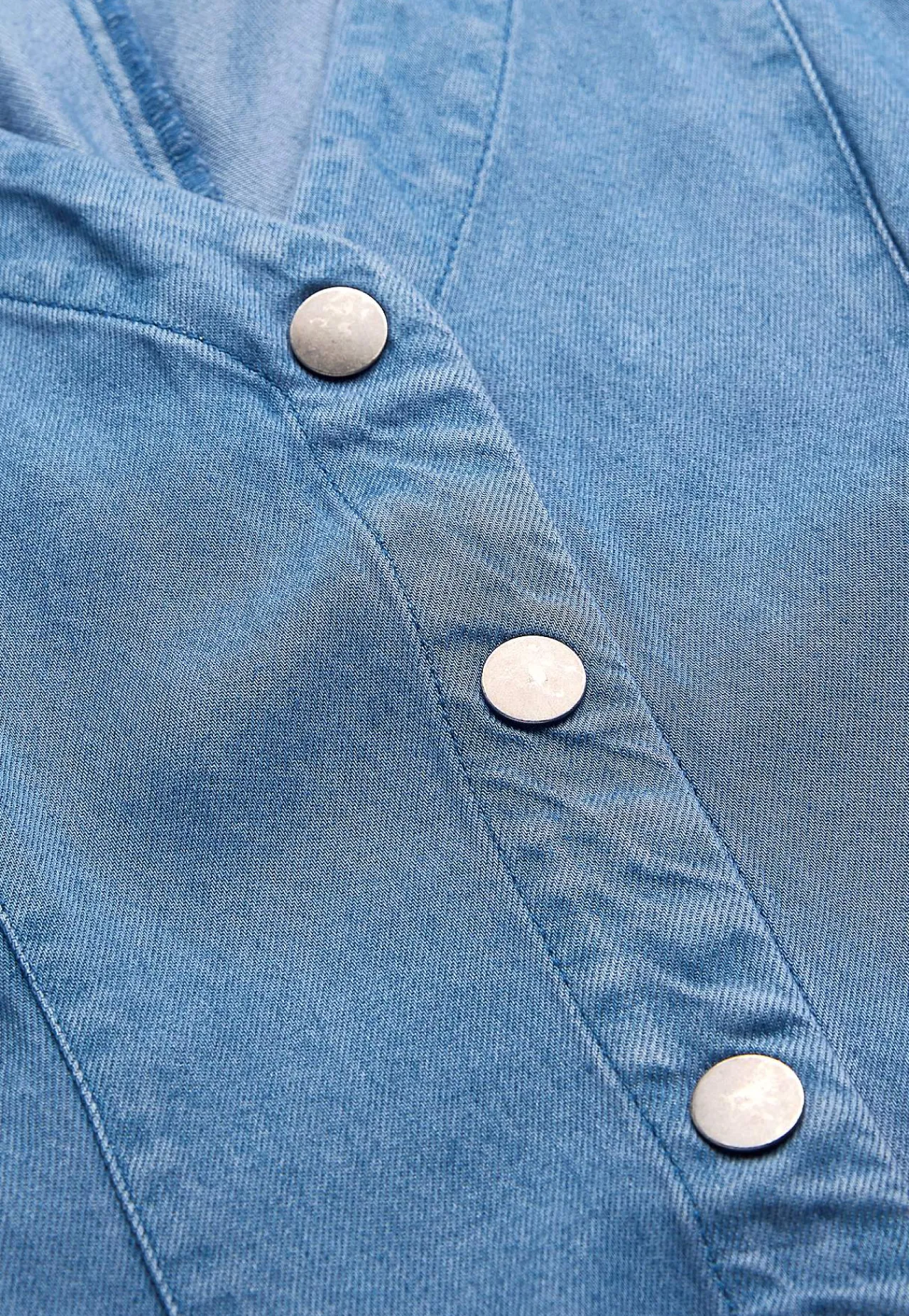 Maxikjoler|Denimkjoler-Cellbes of Sweden Ultrablød Premium cowboykjole med knapper Mellemblå Denim