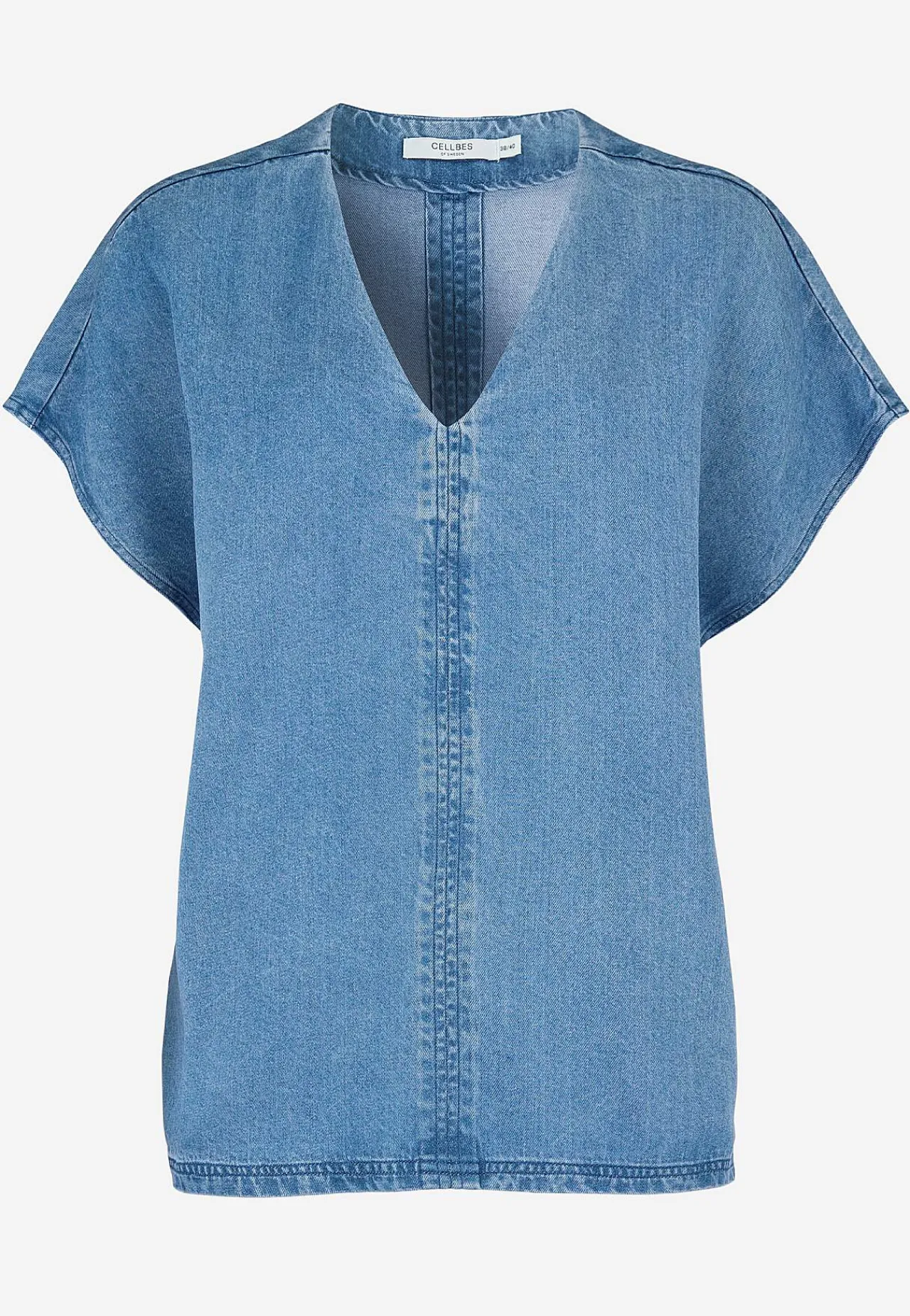 Premium|Premium-Cellbes of Sweden Ultrablød Premium cowboyskjorte Mellemblå Denim