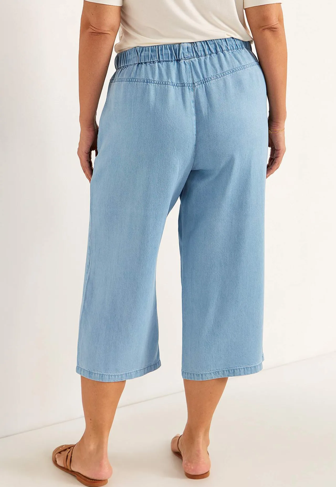 Culottes|Høj Talje-Cellbes of Sweden Ultrabløde Premium culottebukser Lyseblå / Denim