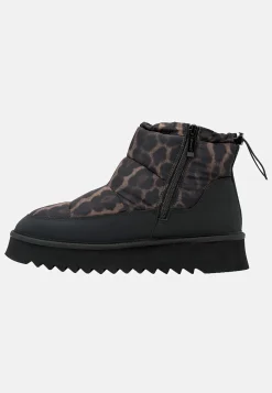 Boots|Vintersko- Varmt foret vinterstøvle med leopardprint Sort / Leopard