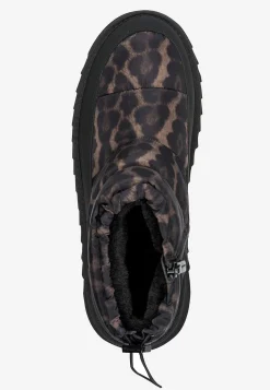 Boots|Vintersko- Varmt foret vinterstøvle med leopardprint Sort / Leopard