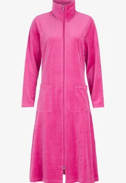 Undertøj|Nat- Og Hyggetøj- Velour morgenkåbe Wilma Cerise