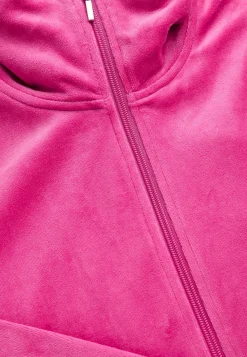 Undertøj|Nat- Og Hyggetøj- Velour morgenkåbe Wilma Cerise