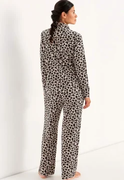 Matchende Sæt|Undertøj-Cellbes of Sweden Velourjakke med lynlås Wilma Beige / Leopard