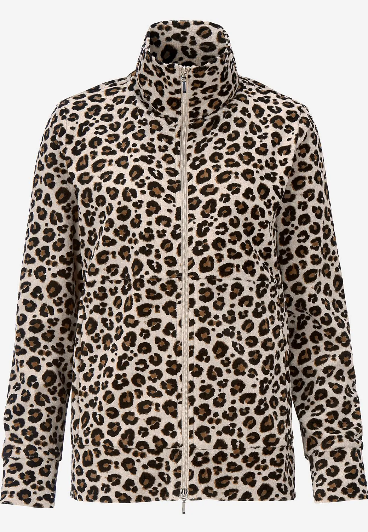 Matchende Sæt|Undertøj-Cellbes of Sweden Velourjakke med lynlås Wilma Beige / Leopard