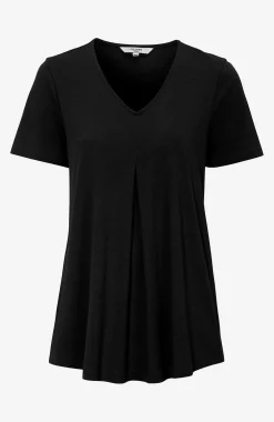Toppe|T-Shirts-Cellbes of Sweden V-udskåret jerseytop Sort