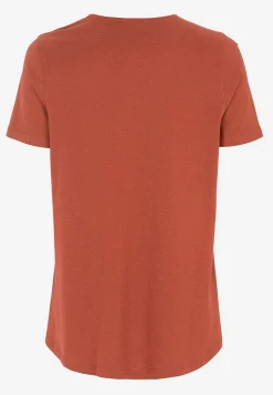 Toppe|T-Shirts-Cellbes of Sweden V-udskåret jerseytop Rust