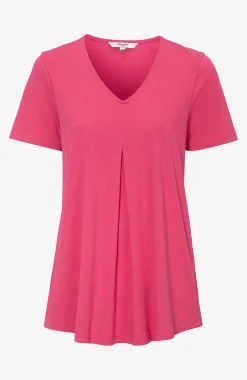 Toppe|T-Shirts-Cellbes of Sweden V-udskåret jerseytop Cerise