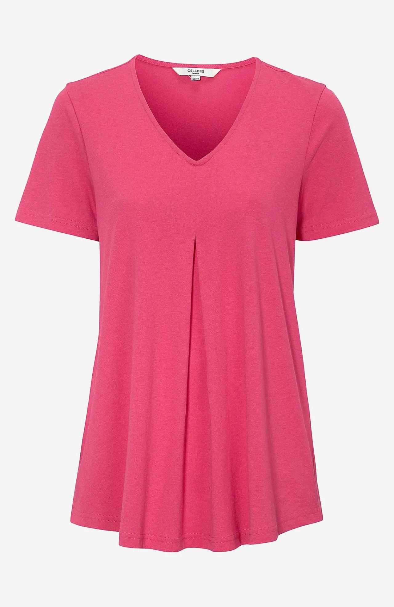 Toppe|T-Shirts-Cellbes of Sweden V-udskåret jerseytop Cerise