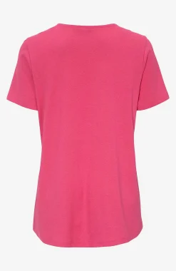 Toppe|T-Shirts-Cellbes of Sweden V-udskåret jerseytop Cerise
