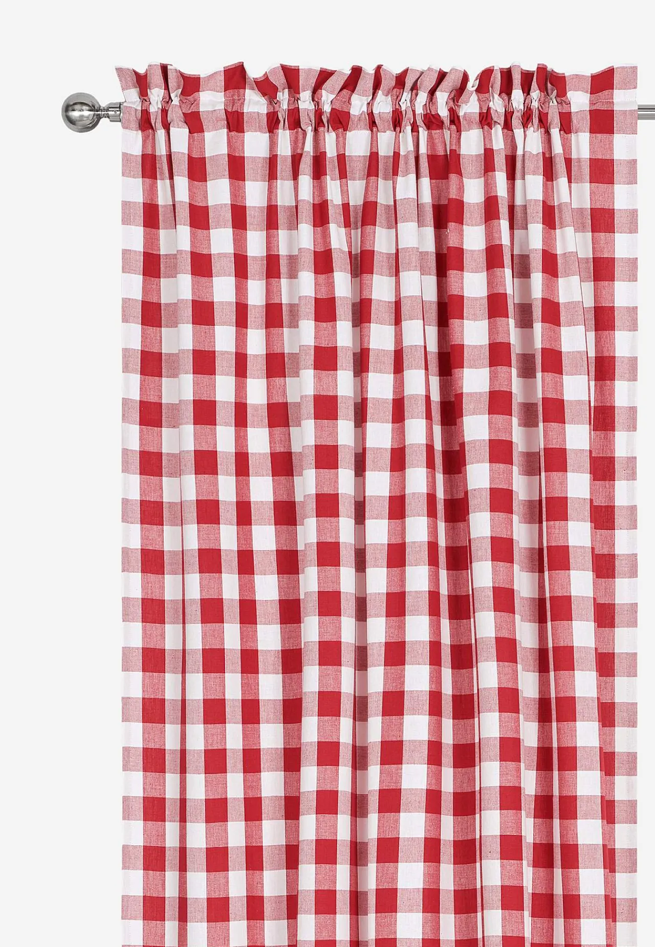 Gardinlængder|Flerpak-Cellbes of Sweden Vævede, ternede panelgardiner 2-pack Rød / Hvid / Ternet