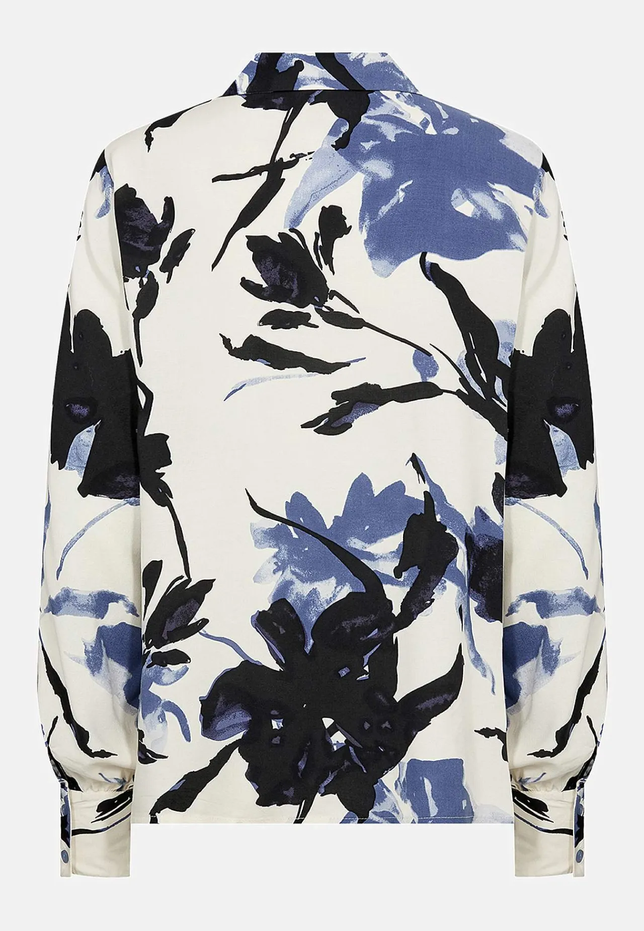 Bluser- Vævet bluse med printet blomstermønster Offwhite / Blå / Mønstret