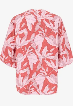 Mønstrede|Bluser-Cellbes of Sweden Vævet bluse med pufærme Rosa / Mønstret