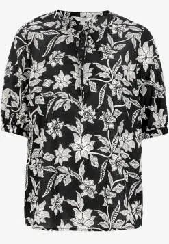 Mønstrede|Bluser-Cellbes of Sweden Vævet, mønstret bluse Sort / Blomstret