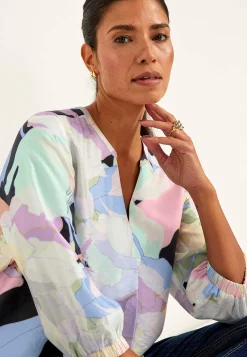Mønstrede|Bluser- Vævet, mønstret bluse Multi / Mønstret