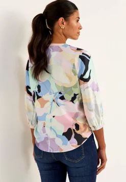 Mønstrede|Bluser- Vævet, mønstret bluse Multi / Mønstret