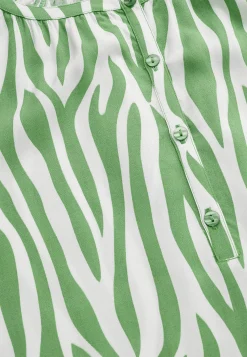 Mønstrede- Vævet, mønstret tunika Lysegrøn / Zebra
