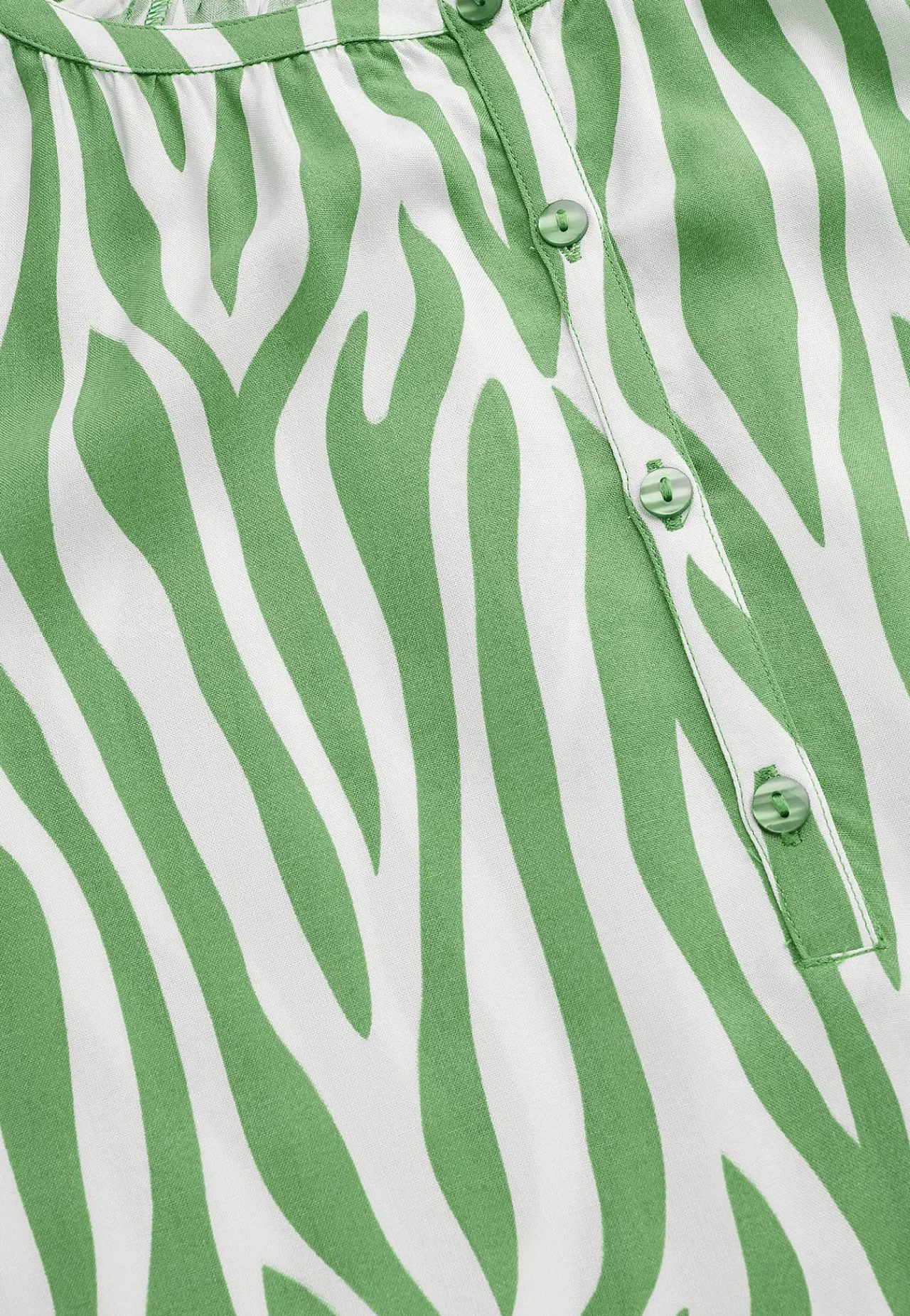 Mønstrede- Vævet, mønstret tunika Lysegrøn / Zebra