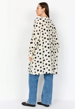 Bluser- Vævet, prikket tunika Offwhite / Sort / Mønstret