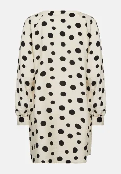Bluser- Vævet, prikket tunika Offwhite / Sort / Mønstret