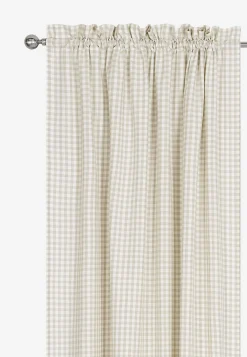 Gardinlængder|Flerpak- Vævet, ternet panelgardiner 2-pack Beige / Offwhite / Ternet