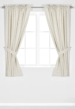 Gardinlængder|Flerpak- Vævet, ternet panelgardiner 2-pack Beige / Offwhite / Ternet