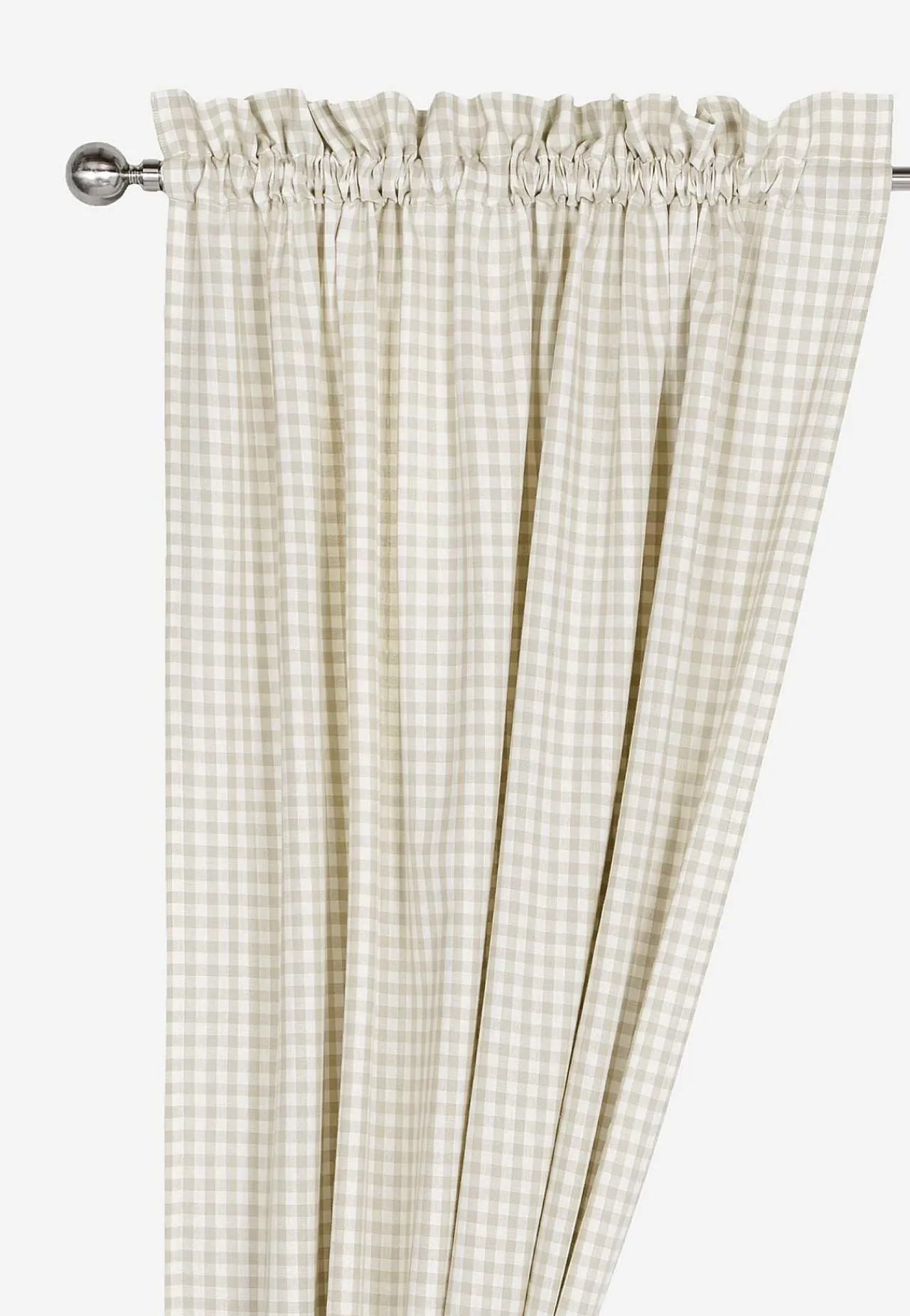 Gardinlængder|Flerpak- Vævet, ternet panelgardiner 2-pack Beige / Offwhite / Ternet