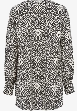 Mønstrede-Cellbes of Sweden Vævet tunika med knapper Beige / Sort / Mønstret