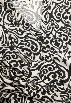 Mønstrede-Cellbes of Sweden Vævet tunika med knapper Beige / Sort / Mønstret